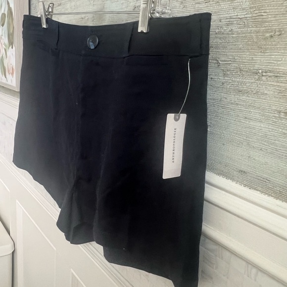 NWT new 32 Anthropologie Maeve ettie shorts pitched linen navy blue - Picture 11 of 17